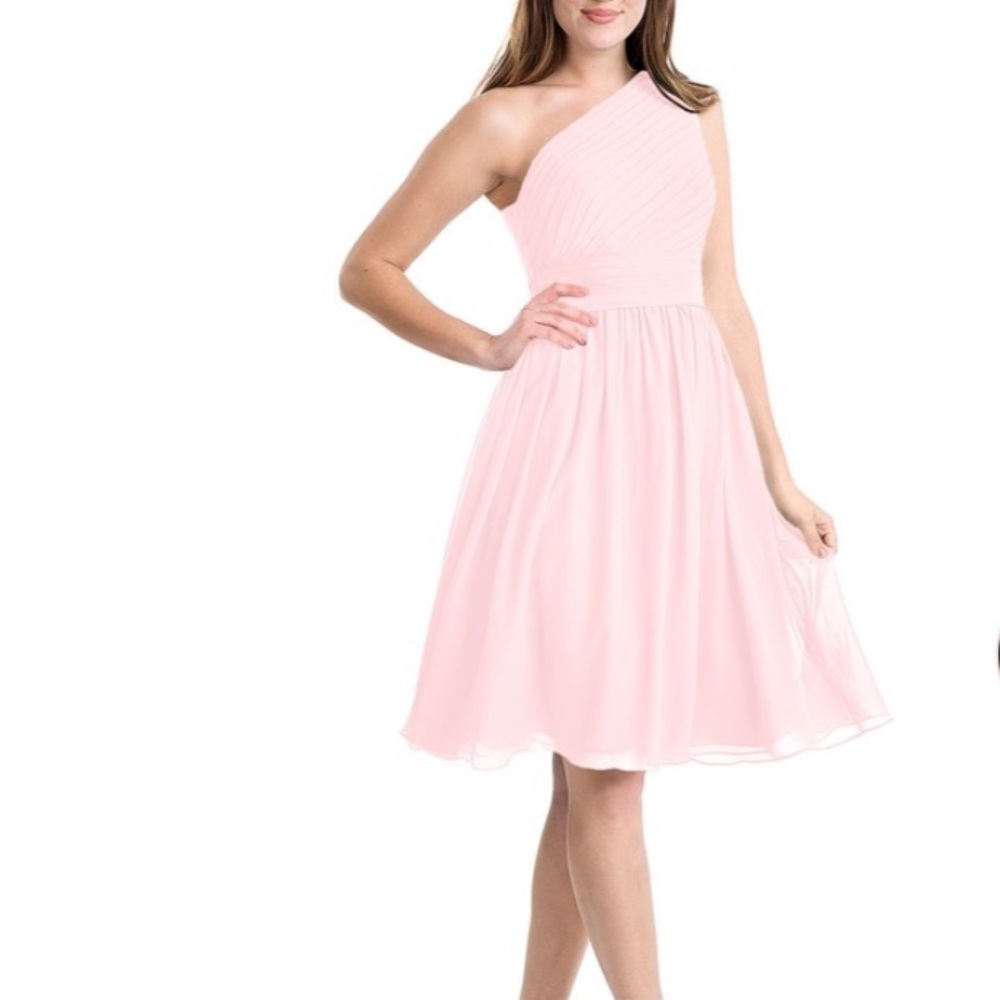 Azazie Katrina Blushing Pink Bridesmaid Dress